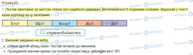 ГДЗ Укр мова 4 класс страница Вправа  89