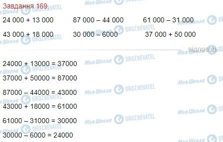 ГДЗ Математика 4 класс страница Завдання  169