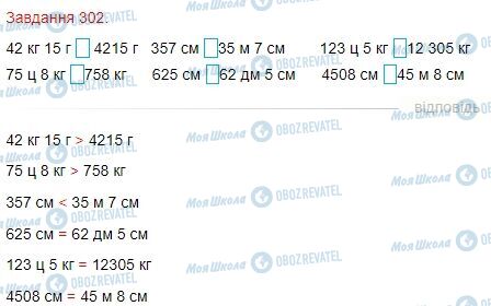 ГДЗ Математика 4 клас сторінка Завдання  302