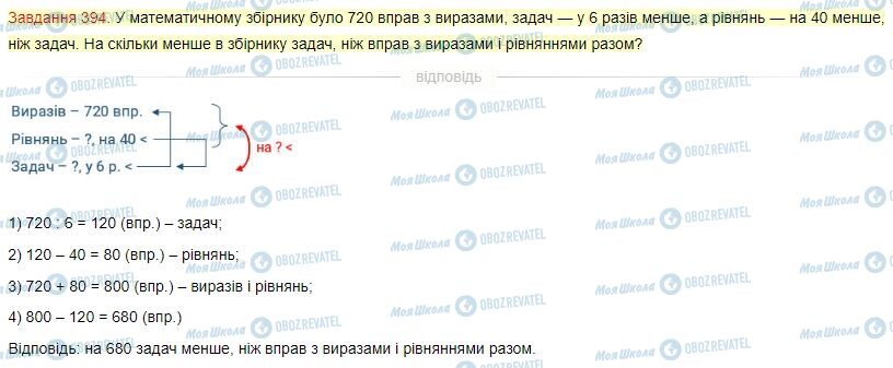 ГДЗ Математика 4 класс страница Завдання  394
