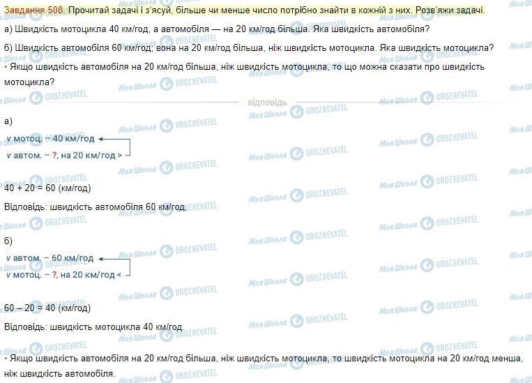 ГДЗ Математика 4 класс страница Завдання  508