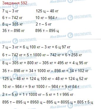 ГДЗ Математика 4 класс страница Завдання  592