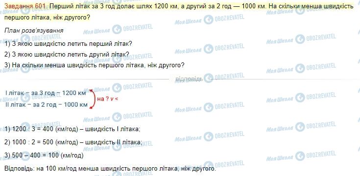 ГДЗ Математика 4 клас сторінка Завдання  601