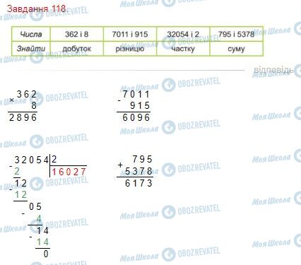 ГДЗ Математика 4 класс страница Завдання  118