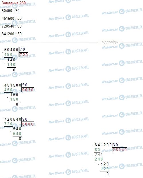 ГДЗ Математика 4 класс страница Завдання  260