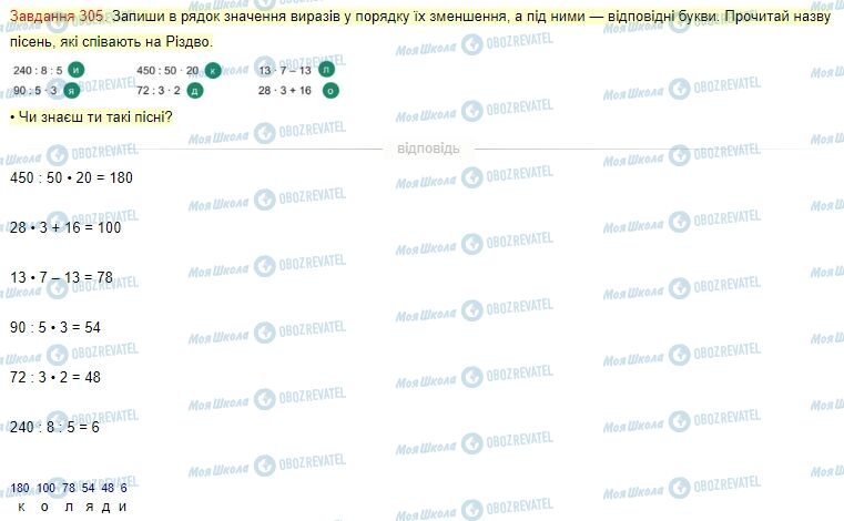 ГДЗ Математика 4 клас сторінка Завдання  305