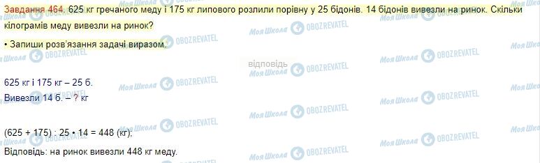 ГДЗ Математика 4 клас сторінка Завдання  464