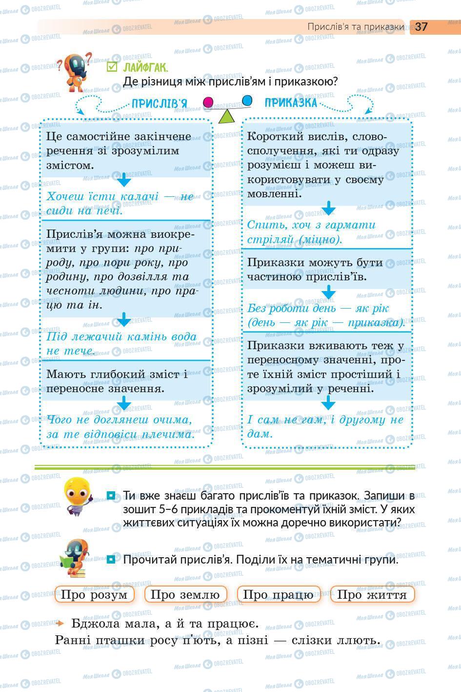 Підручники Українська література 5 клас сторінка 37