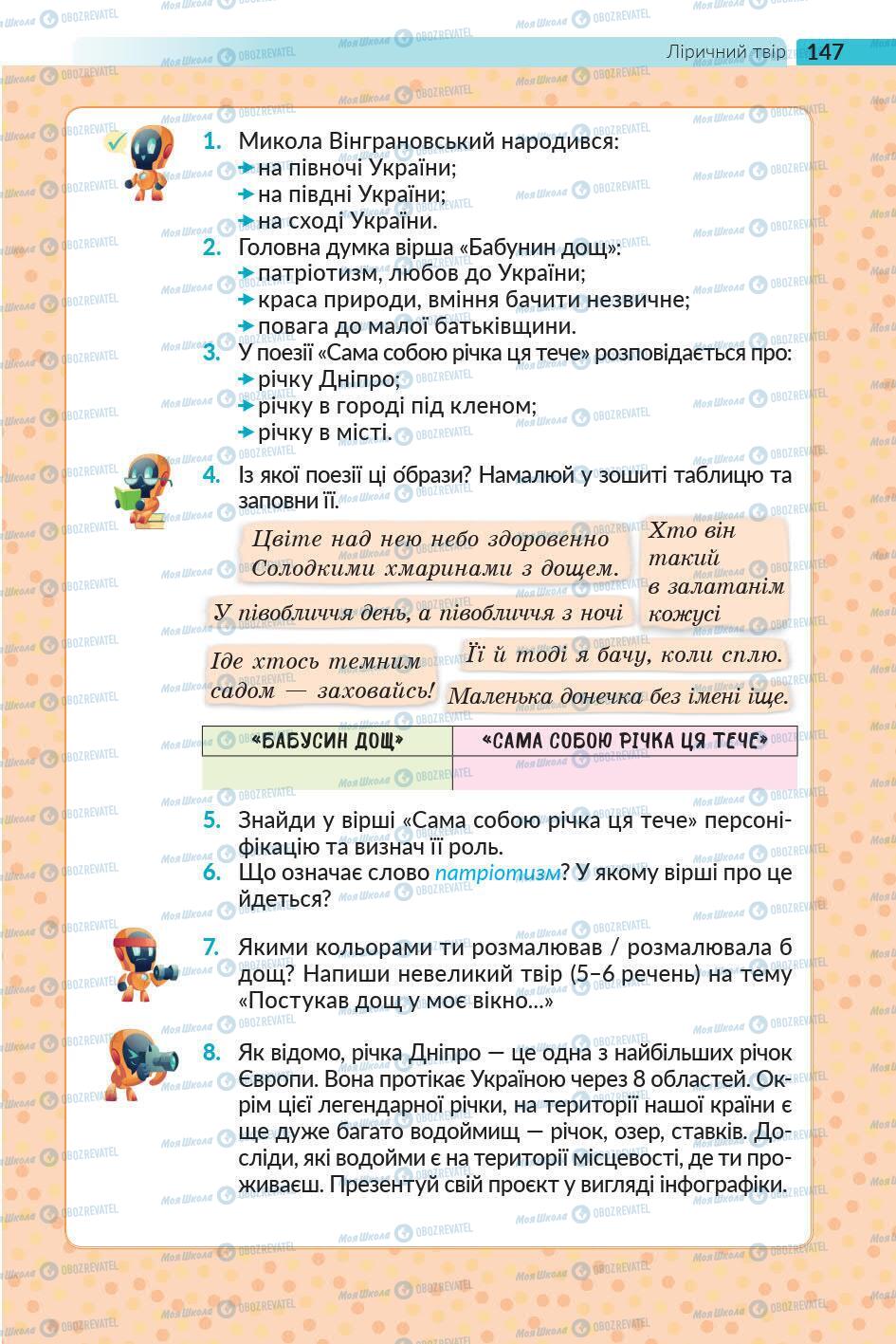 Підручники Українська література 5 клас сторінка 147