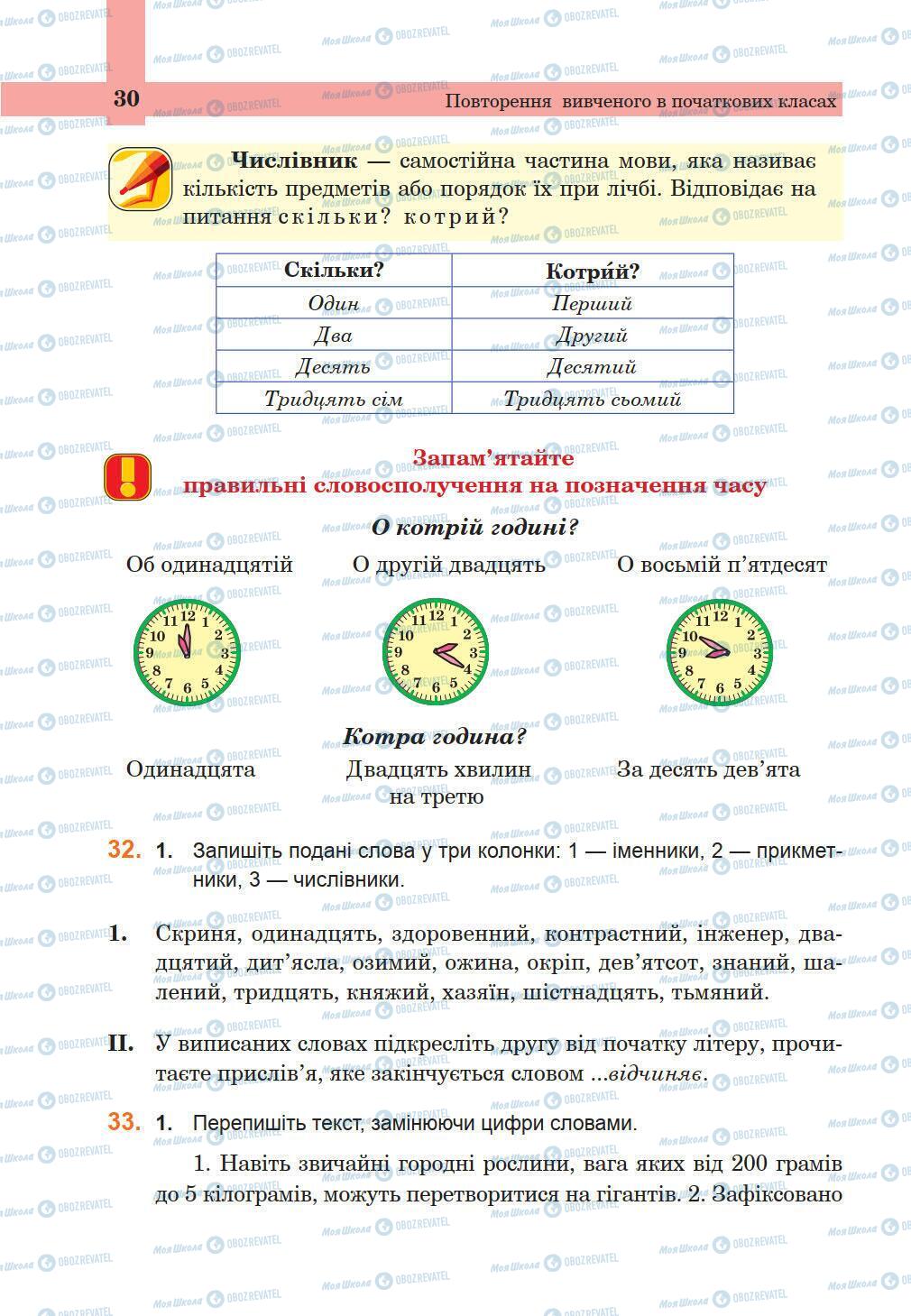 Учебники Укр мова 5 класс страница 30