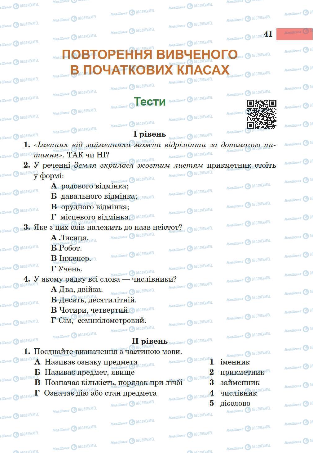 Підручники Українська мова 5 клас сторінка 41