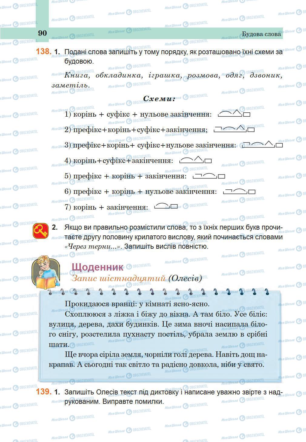 Підручники Українська мова 5 клас сторінка 90