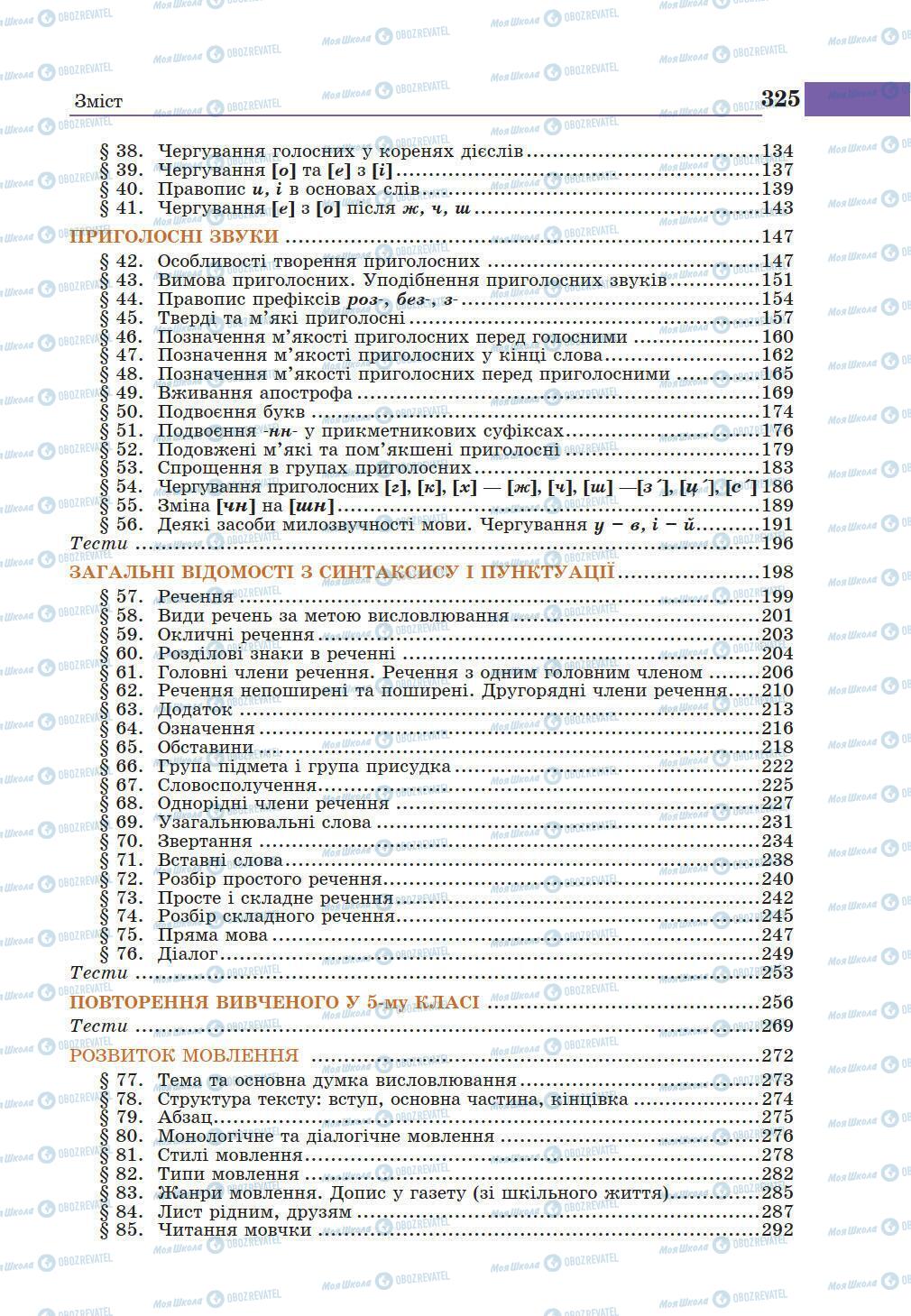 Підручники Українська мова 5 клас сторінка 325