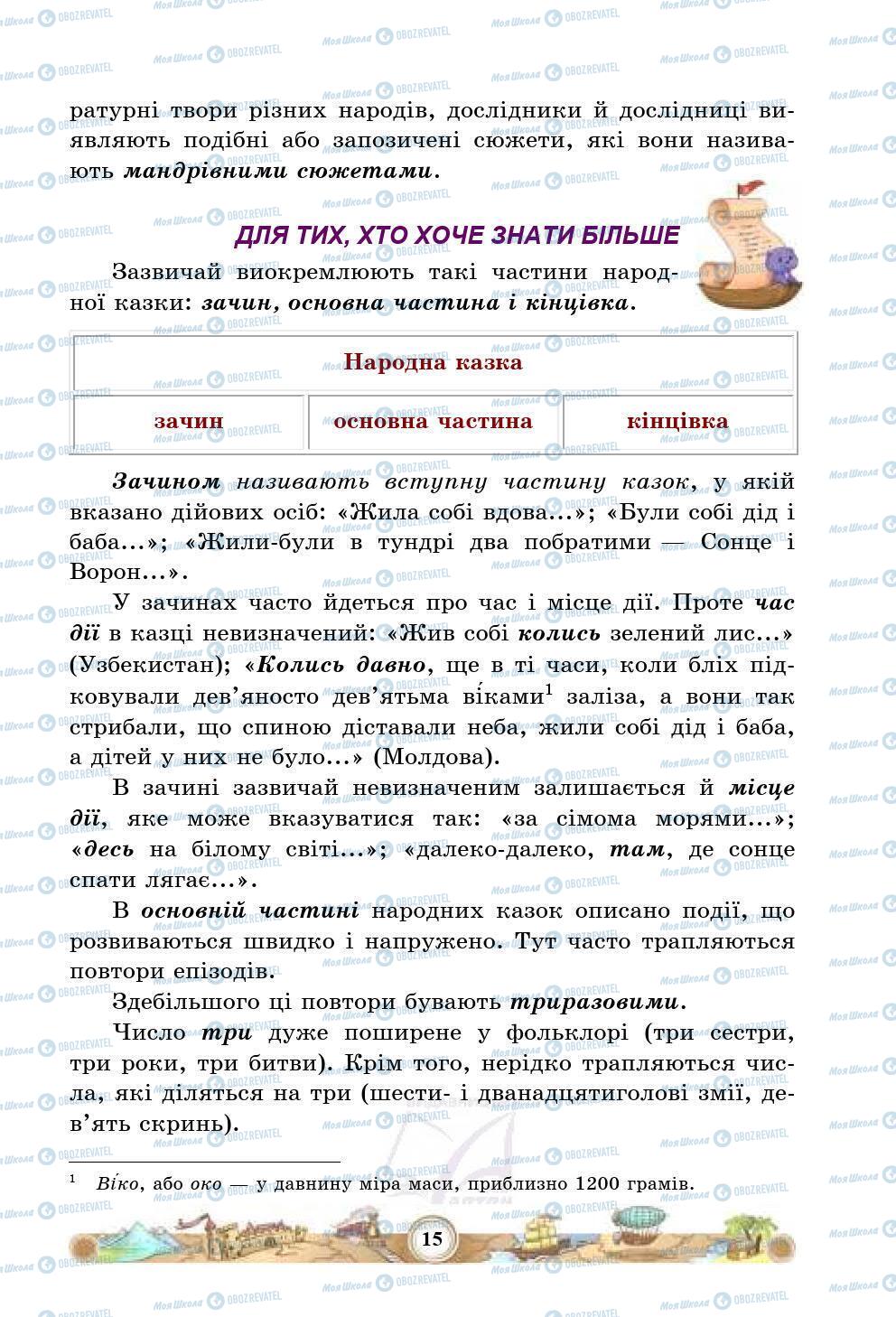 Підручники Зарубіжна література 5 клас сторінка 15