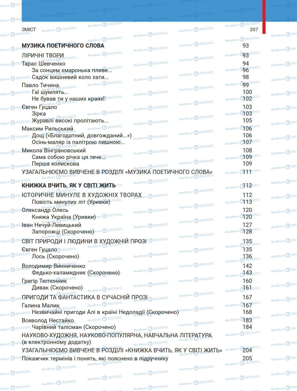 Підручники Українська література 5 клас сторінка 207