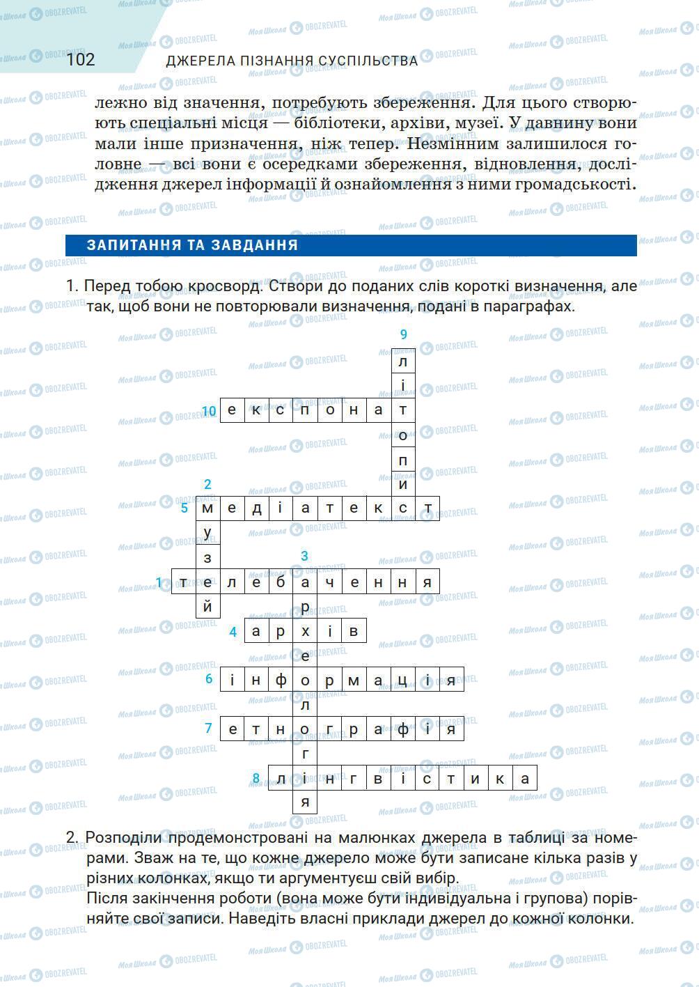 Підручники Історія України 5 клас сторінка 102