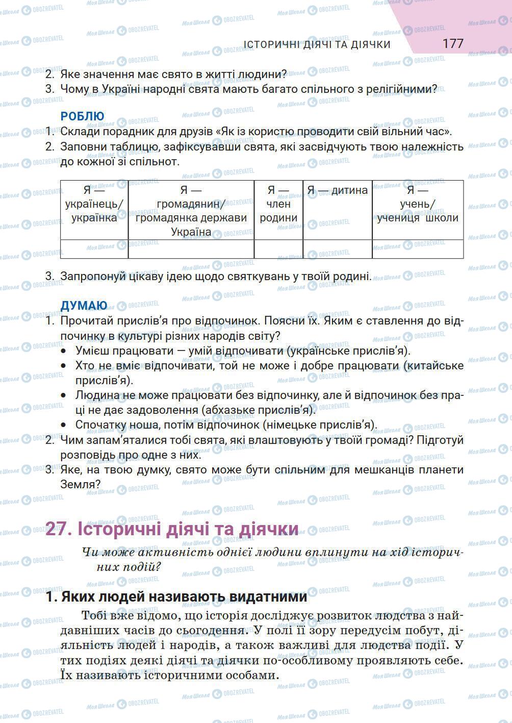 Підручники Історія України 5 клас сторінка 177