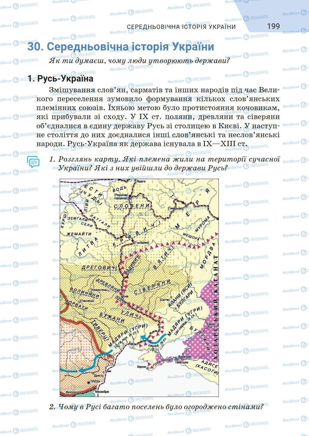 Учебники История Украины 5 класс страница 199
