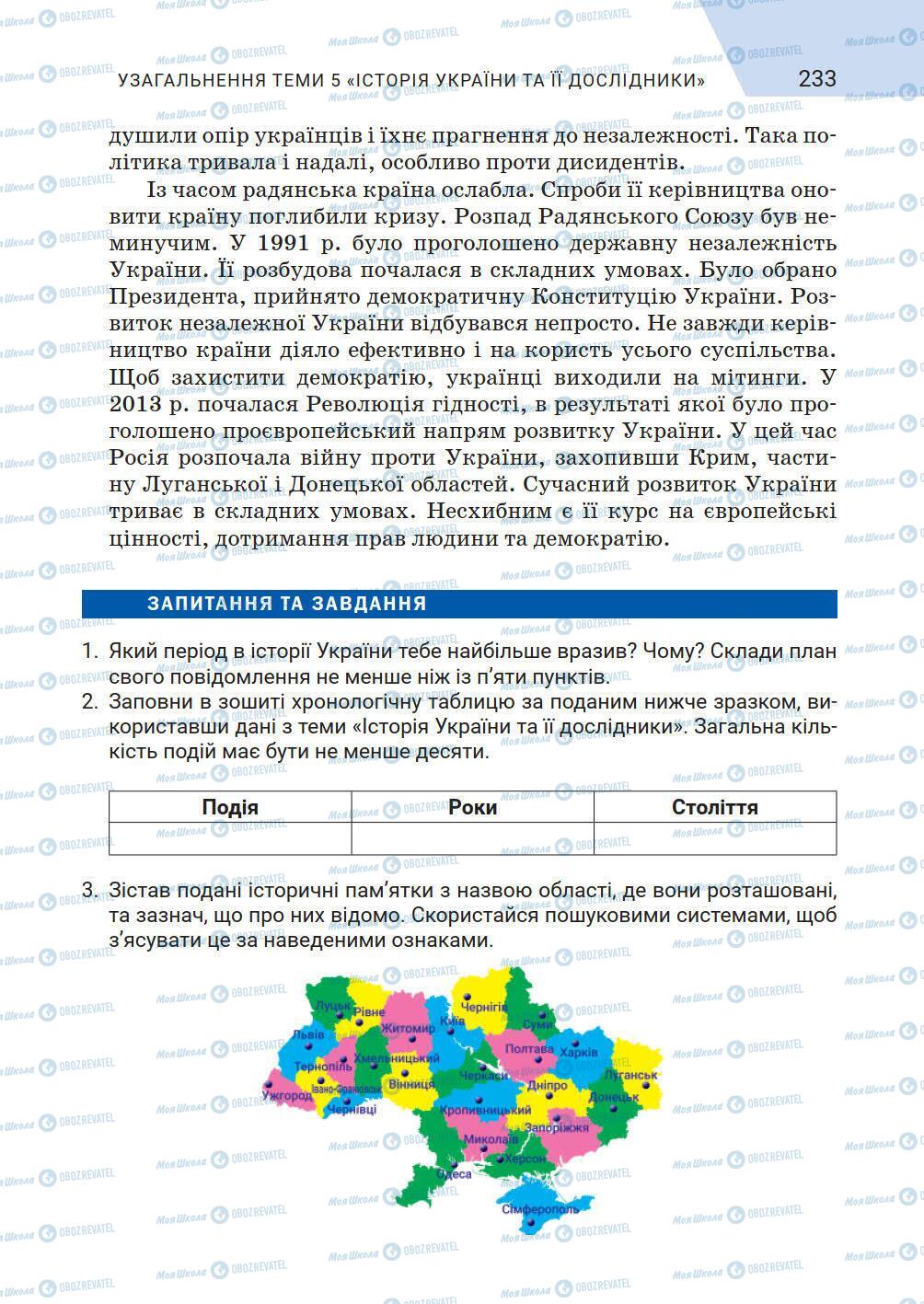 Підручники Історія України 5 клас сторінка 233