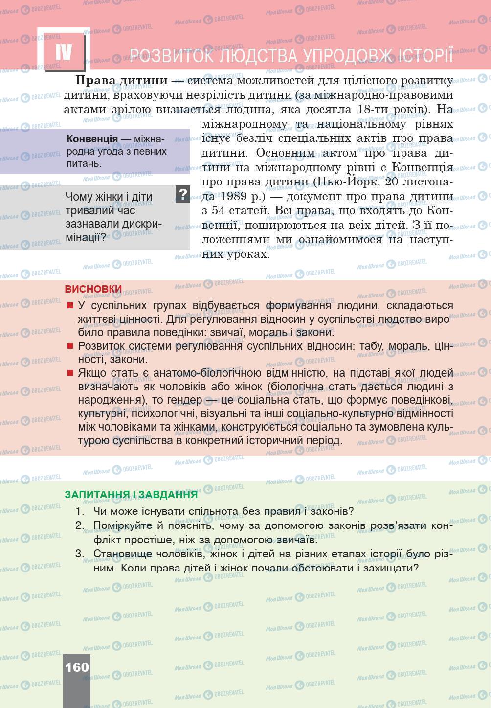 Підручники Історія України 5 клас сторінка 160