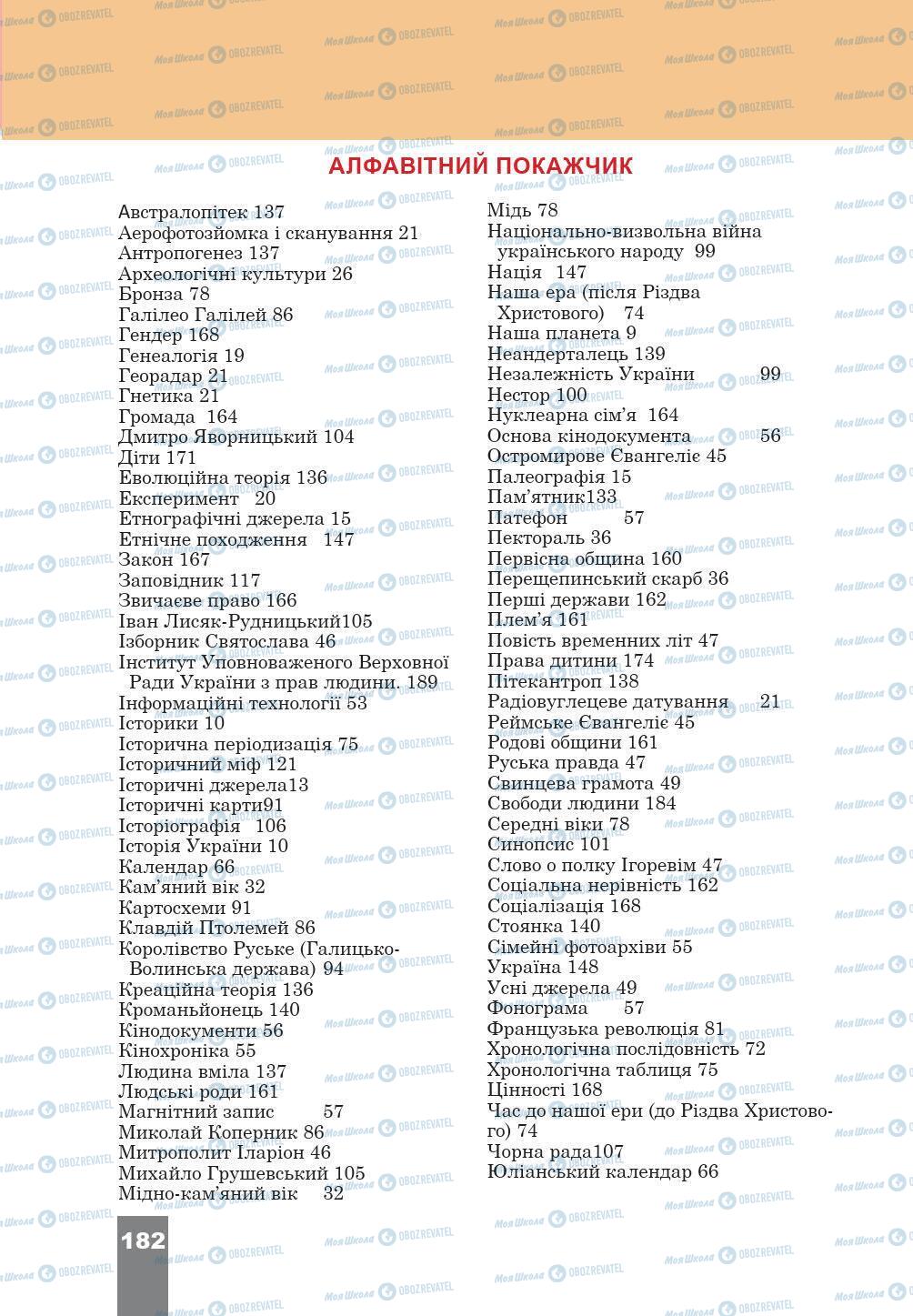 Підручники Історія України 5 клас сторінка 182