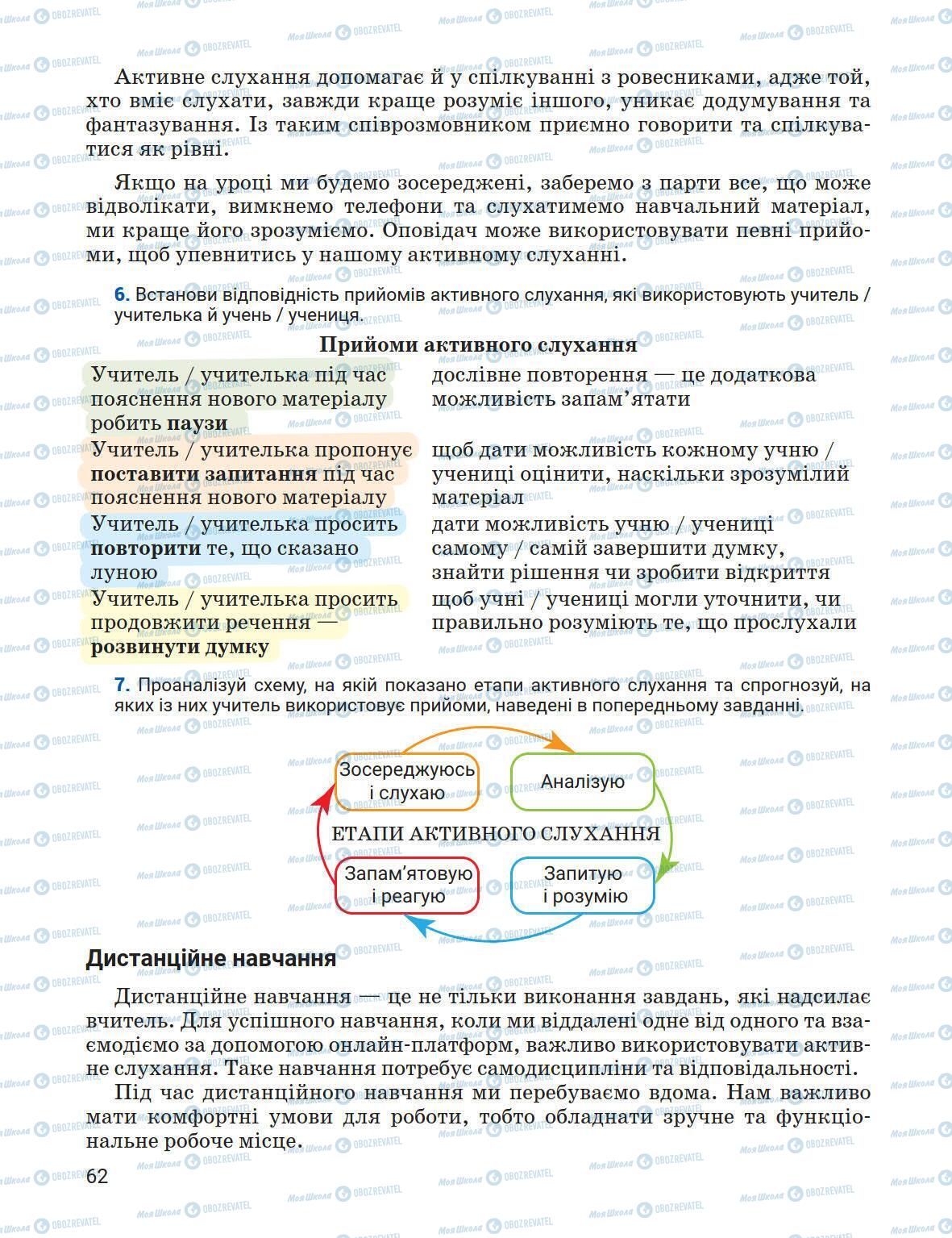 Підручники Основи здоров'я 5 клас сторінка 62