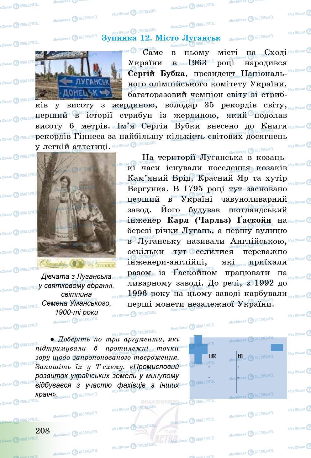 Підручники Історія України 5 клас сторінка 208
