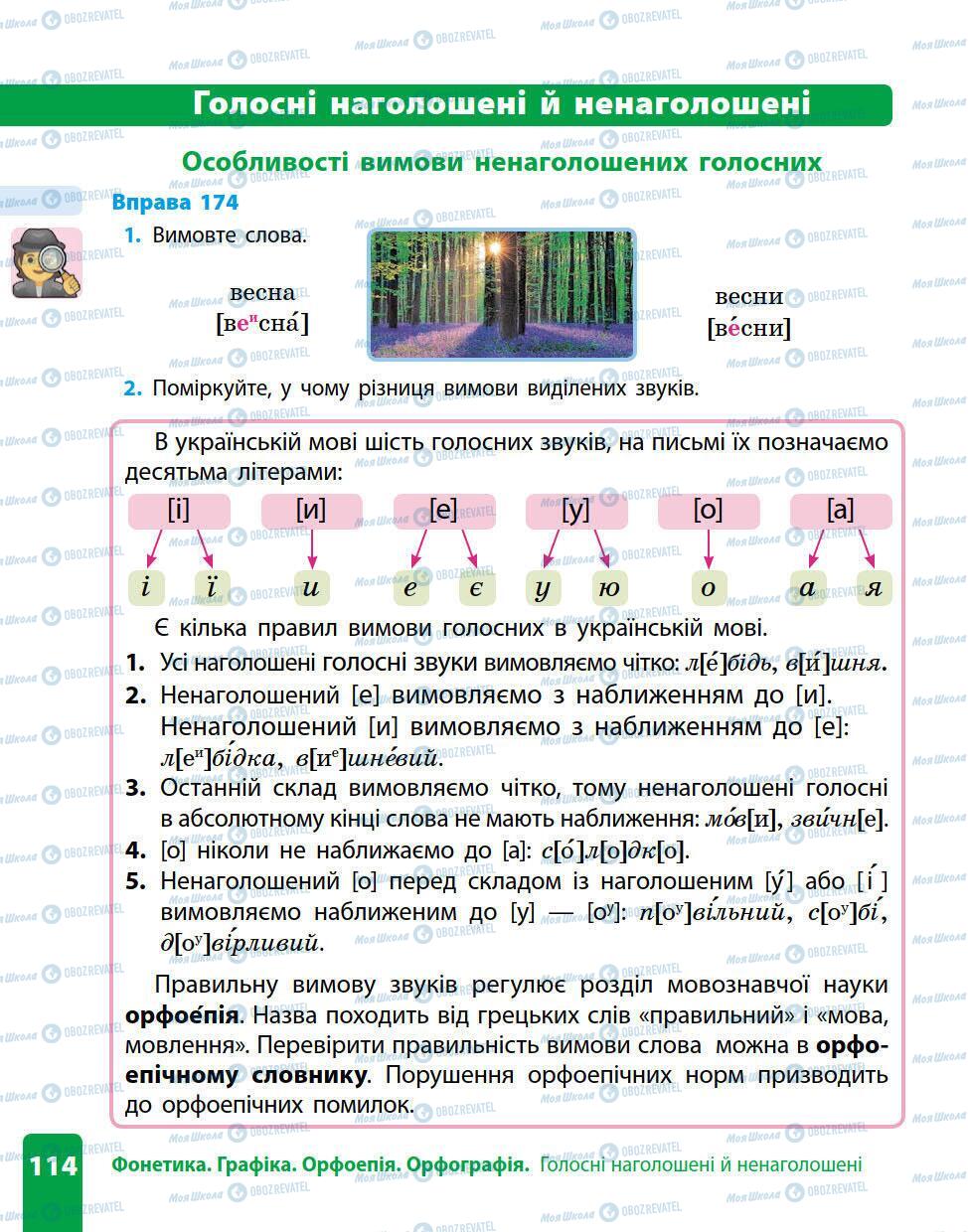 Підручники Українська мова 5 клас сторінка 114