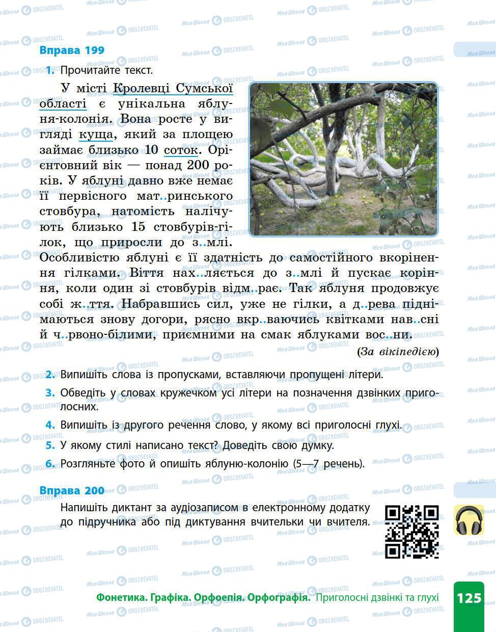 Підручники Українська мова 5 клас сторінка 125