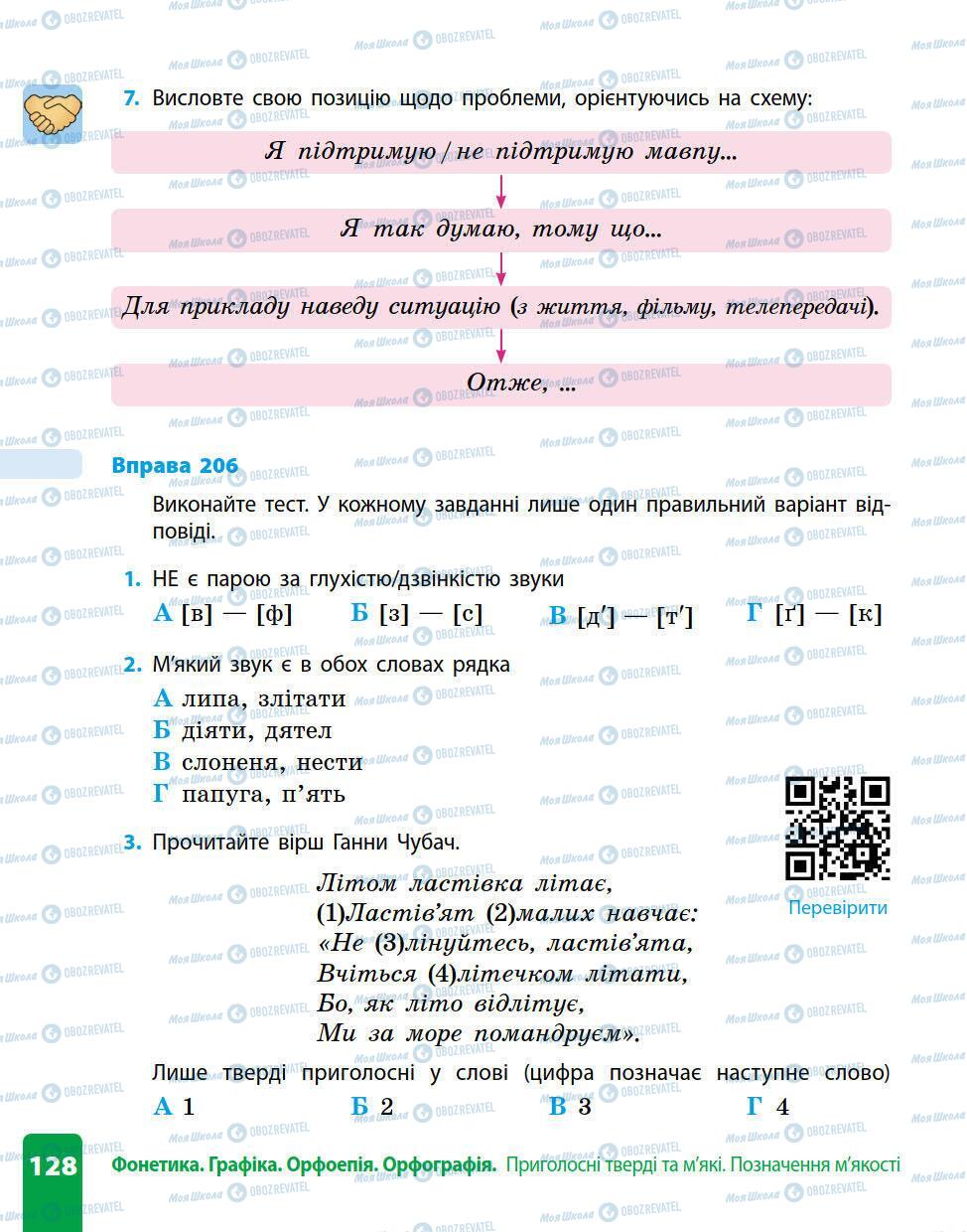 Учебники Укр мова 5 класс страница 128