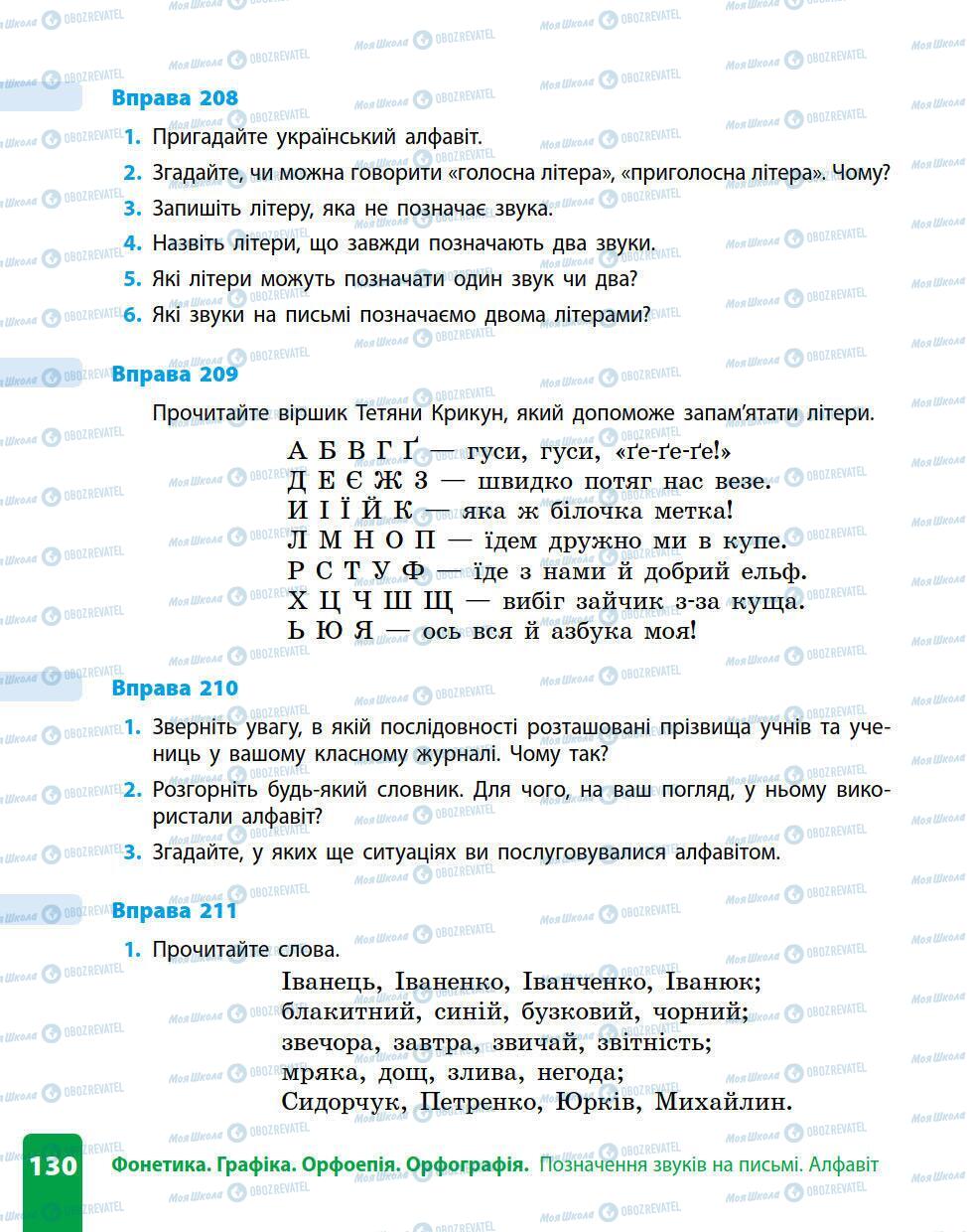 Підручники Українська мова 5 клас сторінка 130