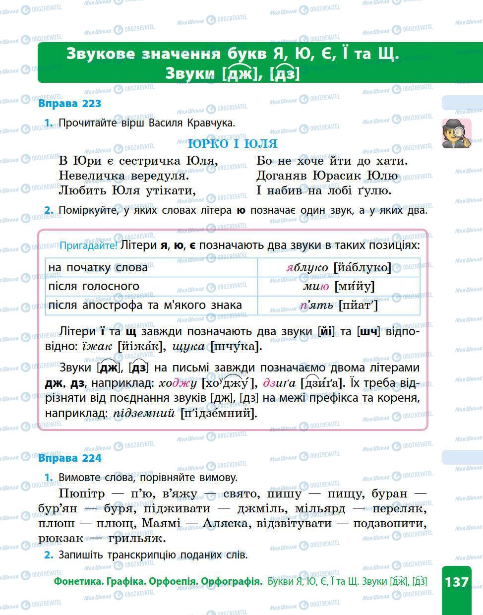 Підручники Українська мова 5 клас сторінка 137