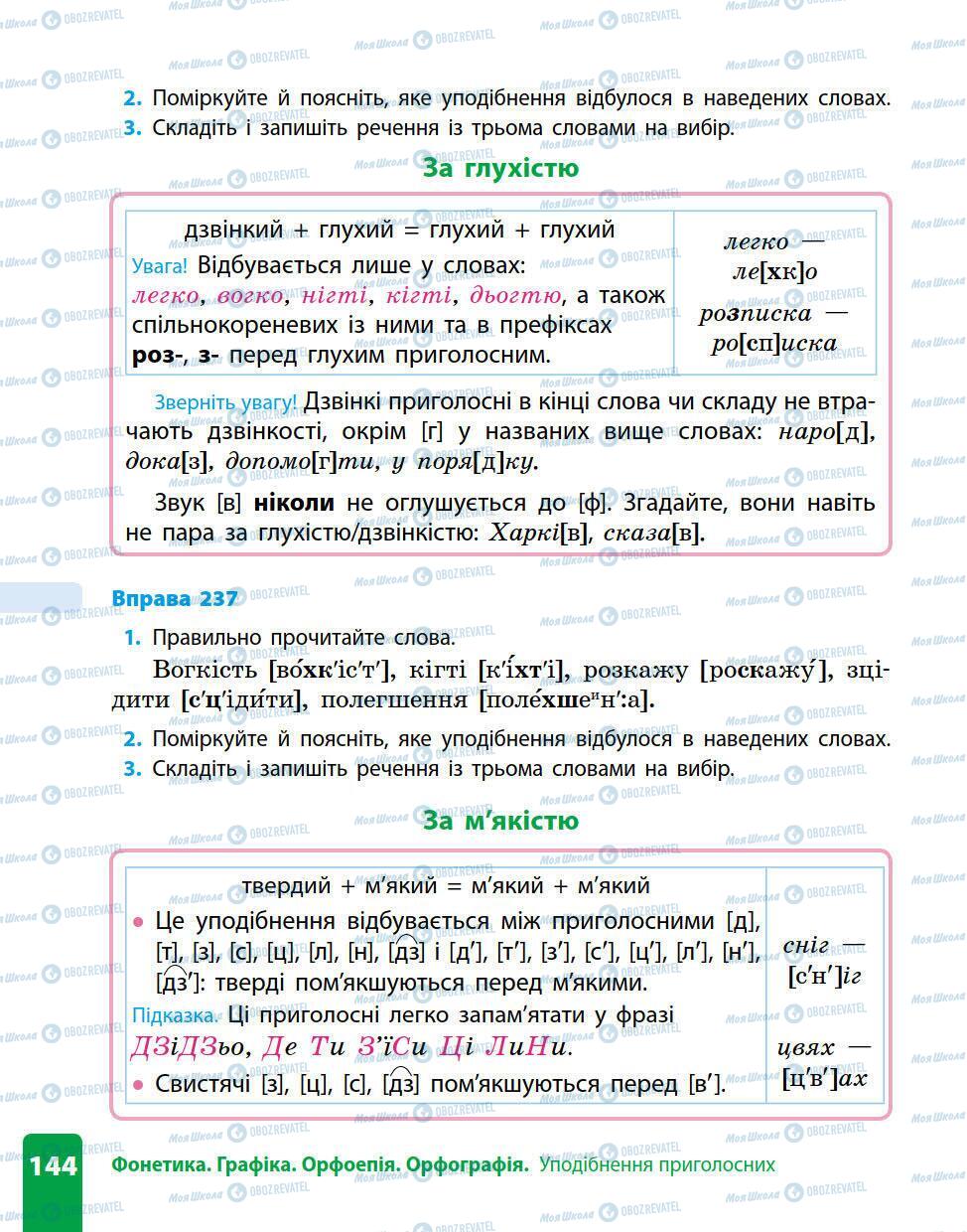 Підручники Українська мова 5 клас сторінка 144