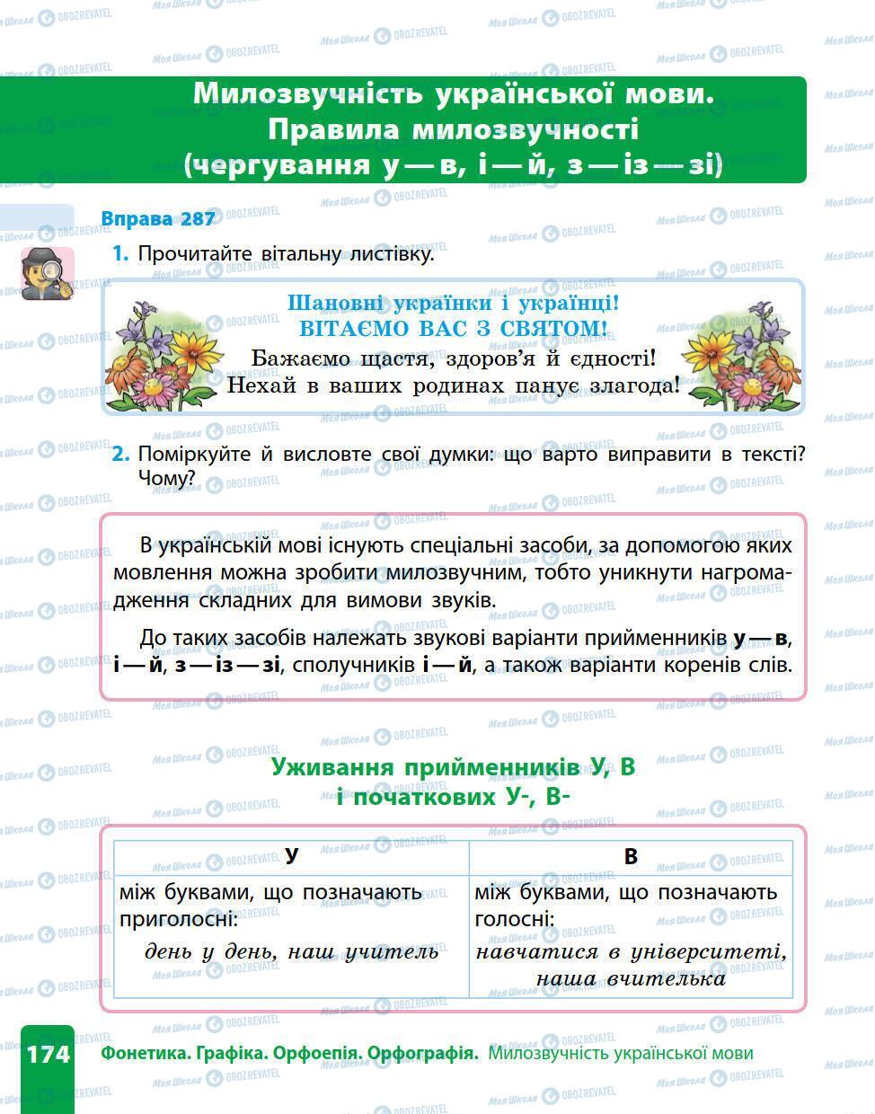 Підручники Українська мова 5 клас сторінка 174