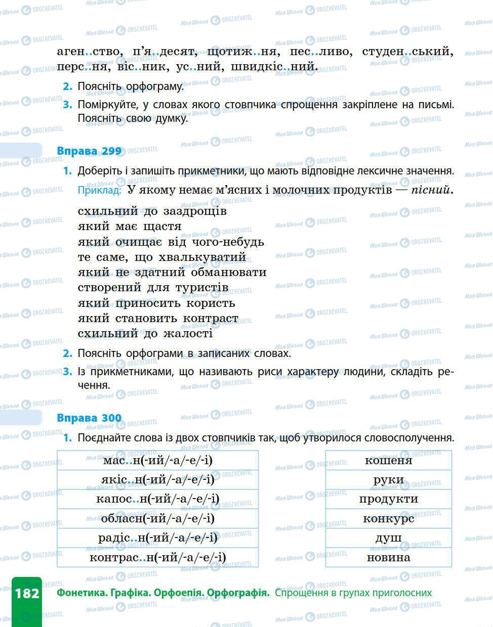 Підручники Українська мова 5 клас сторінка 182