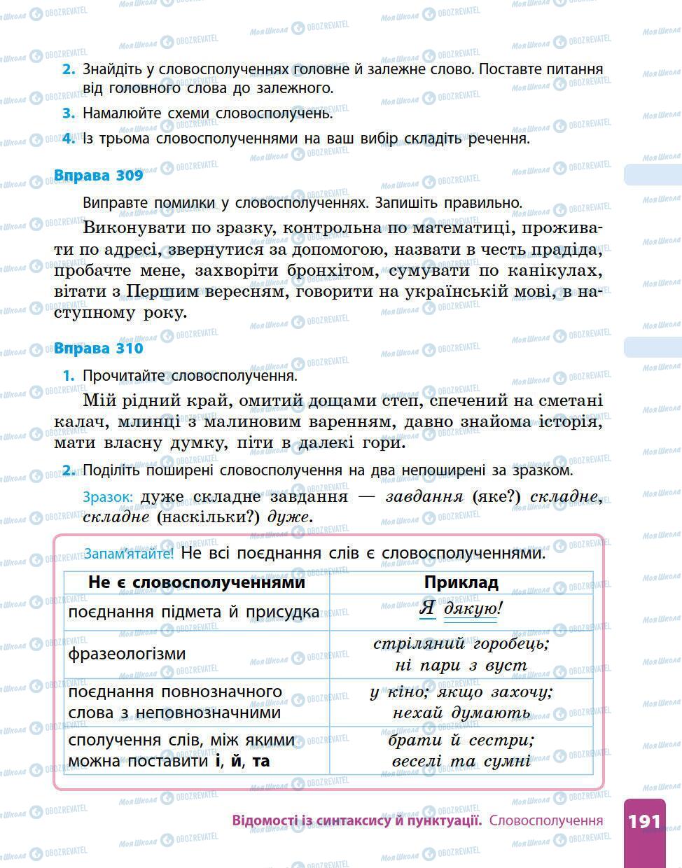 Підручники Українська мова 5 клас сторінка 191