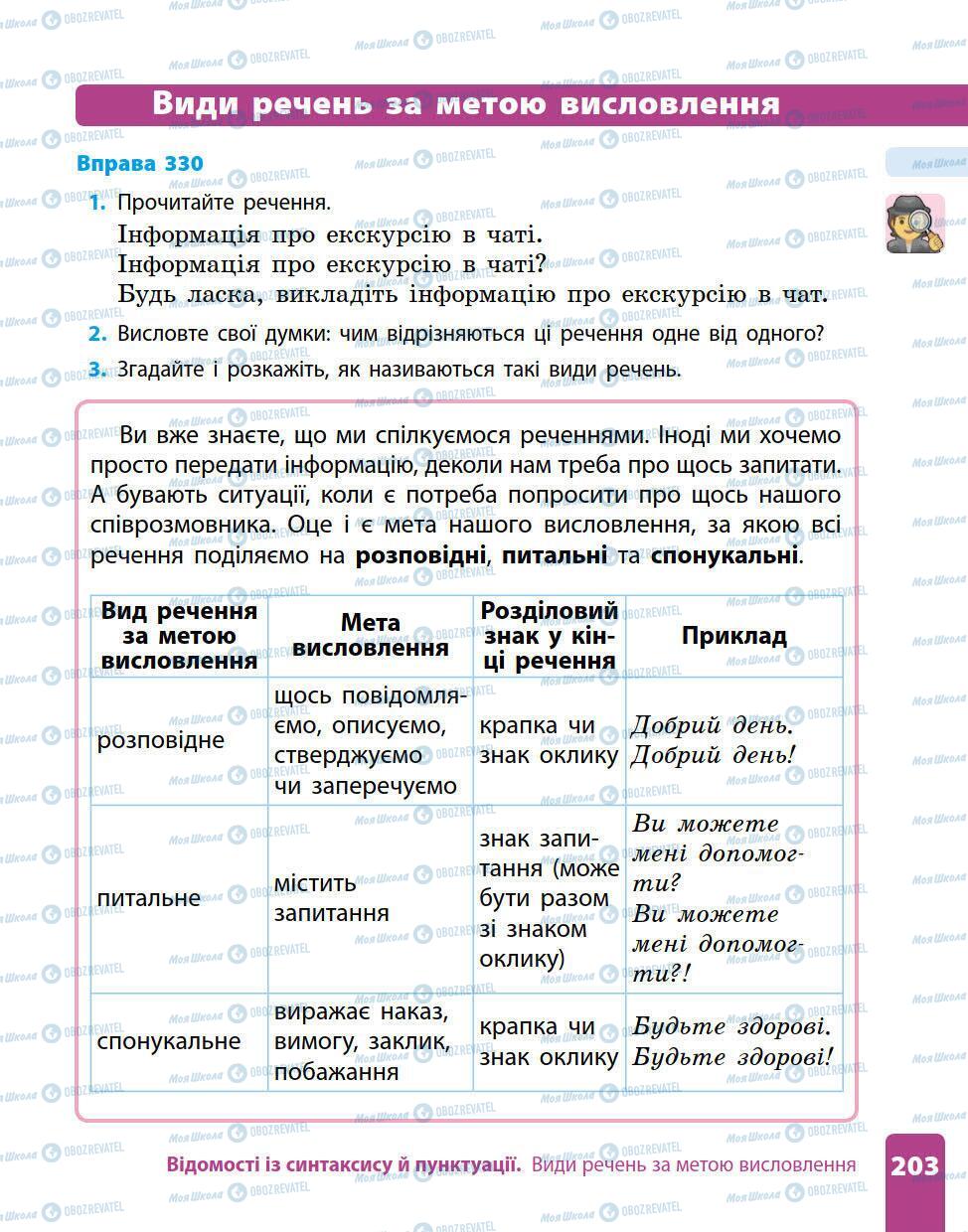 Підручники Українська мова 5 клас сторінка 203