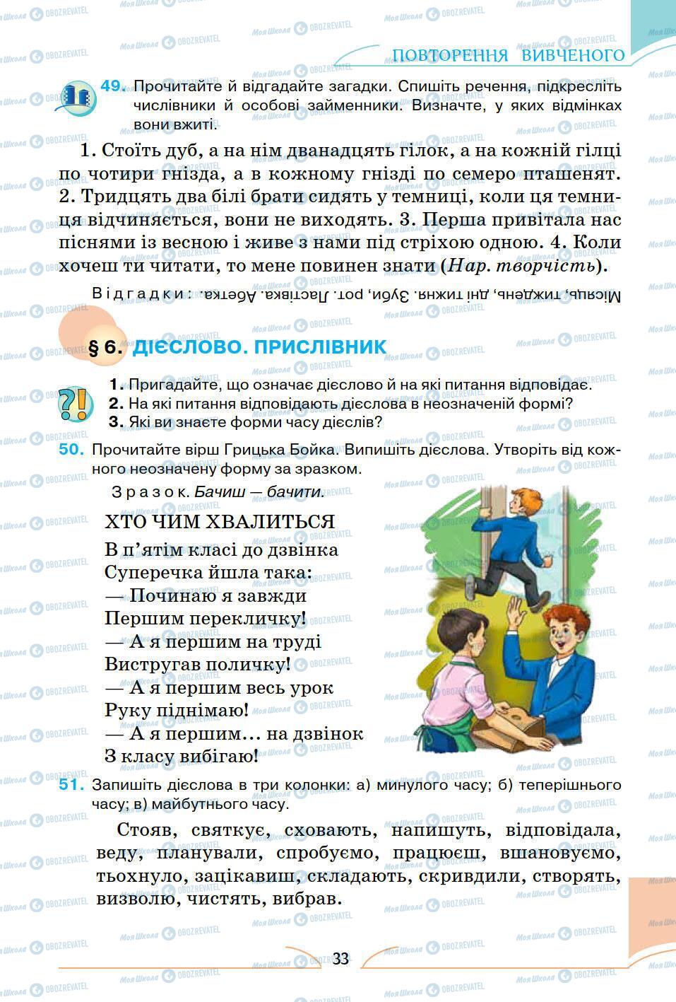 Підручники Українська мова 5 клас сторінка 33