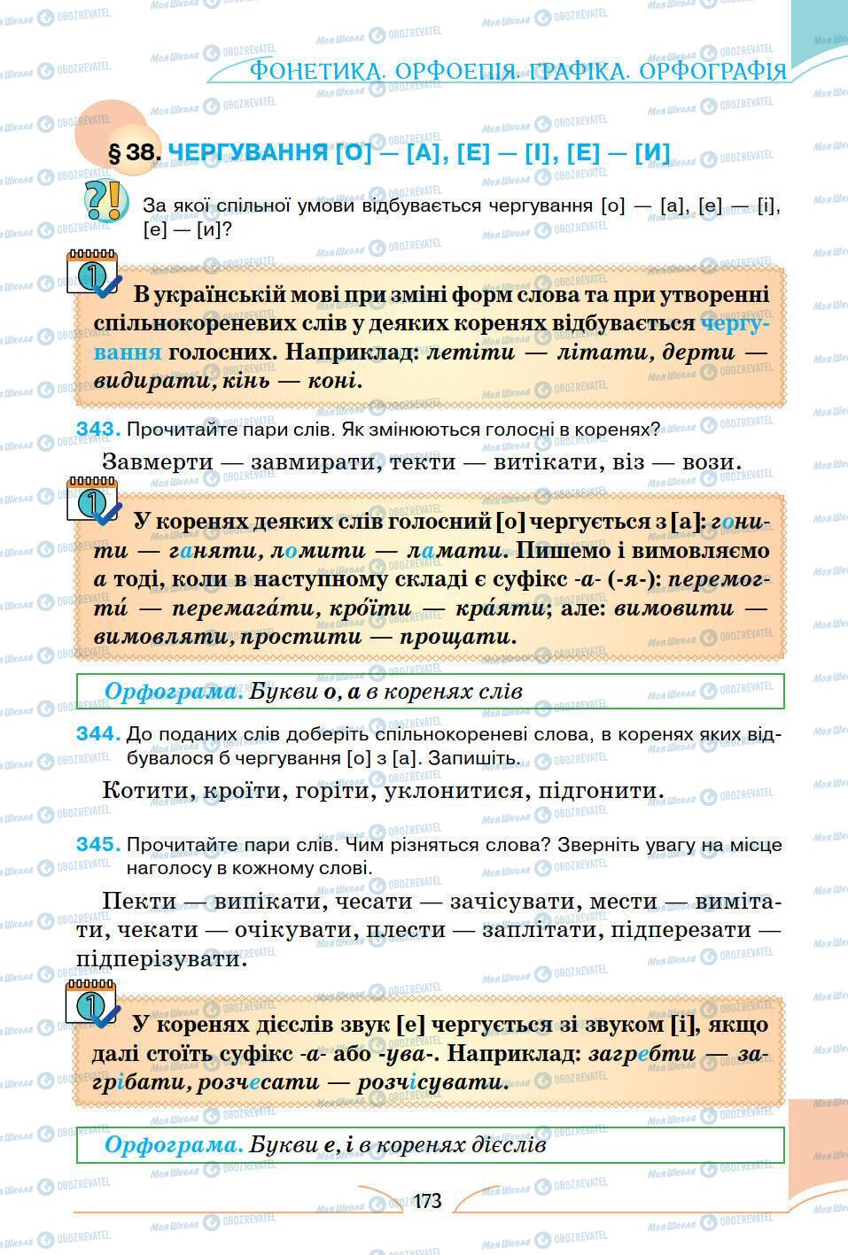 Підручники Українська мова 5 клас сторінка 173