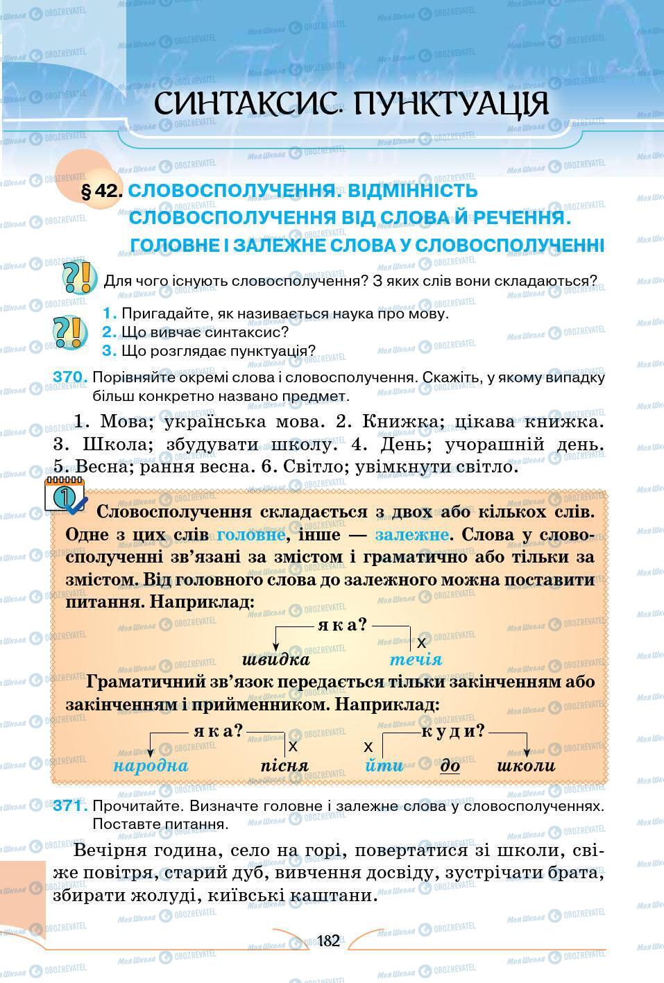 Підручники Українська мова 5 клас сторінка 182