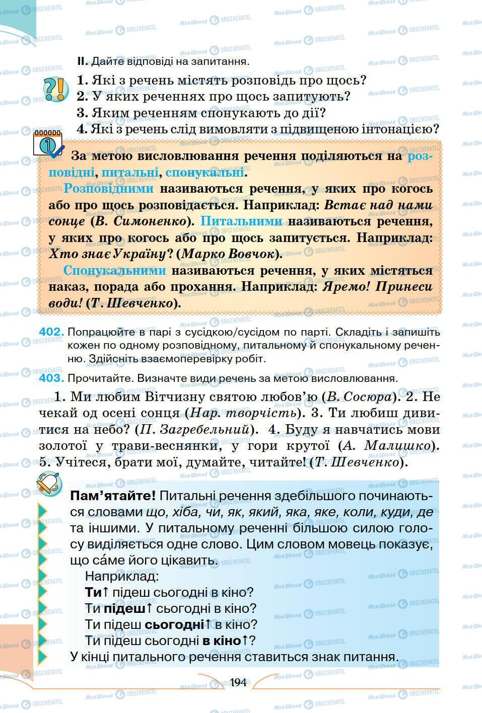 Підручники Українська мова 5 клас сторінка 194