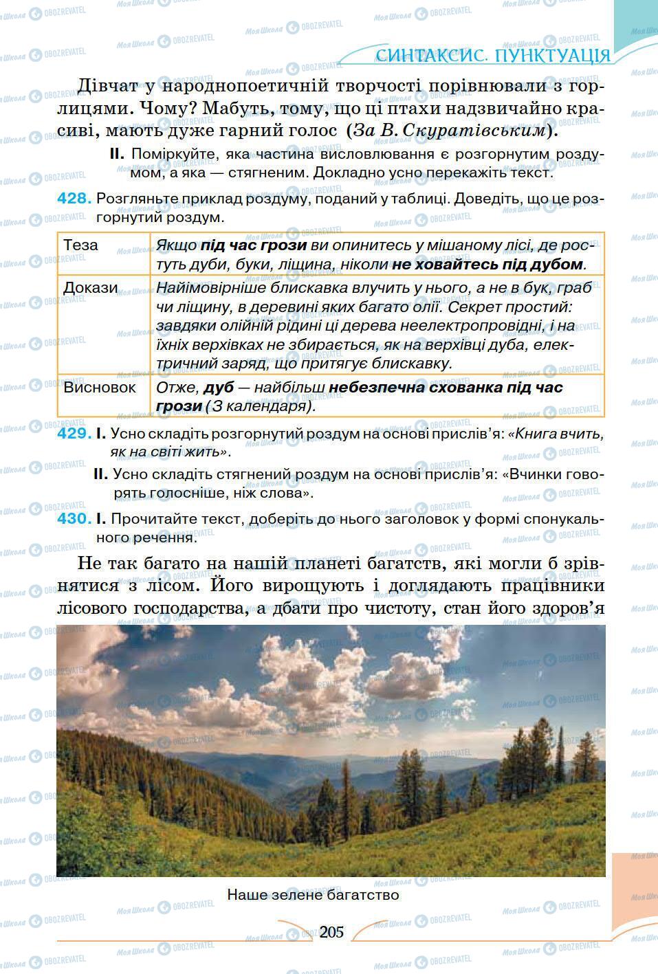 Підручники Українська мова 5 клас сторінка 205