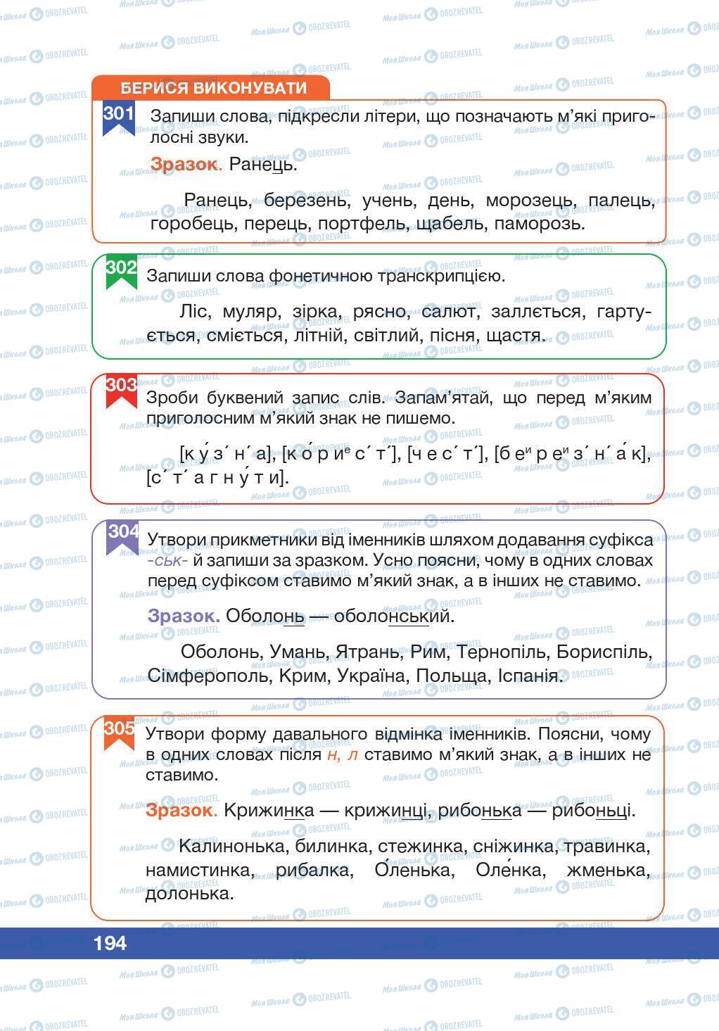 Підручники Українська мова 5 клас сторінка 194