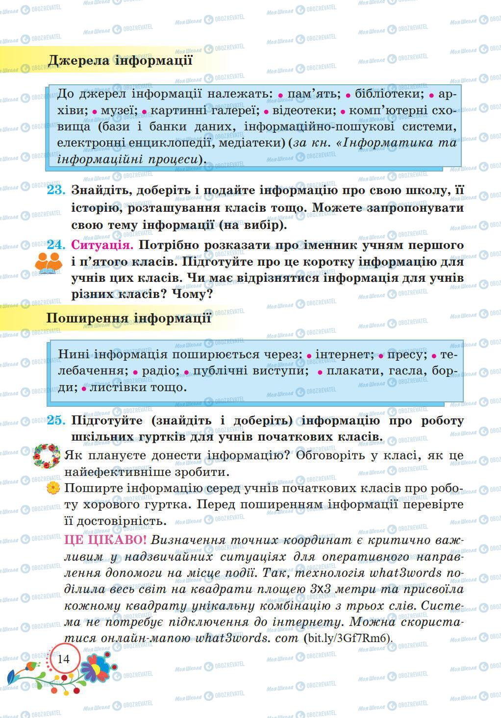 Підручники Українська мова 5 клас сторінка 14