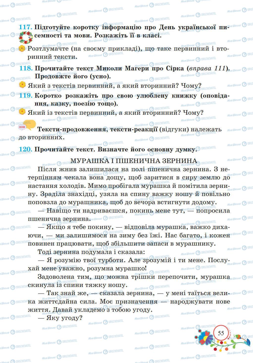 Підручники Українська мова 5 клас сторінка 55