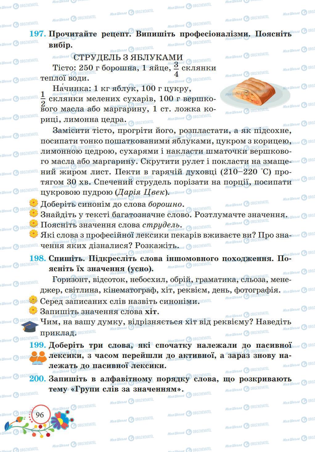 Підручники Українська мова 5 клас сторінка 96