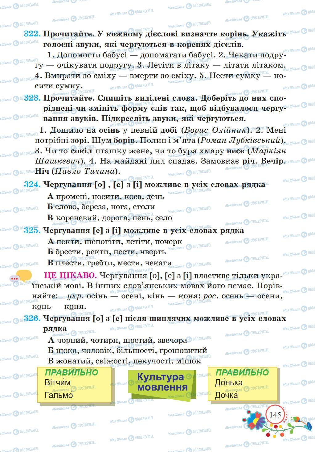 Підручники Українська мова 5 клас сторінка 145