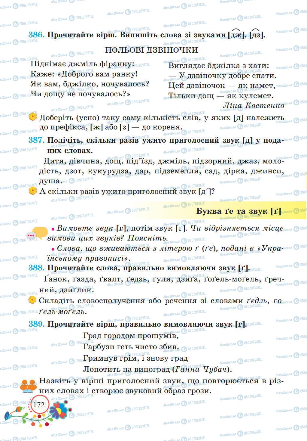 Учебники Укр мова 5 класс страница 172
