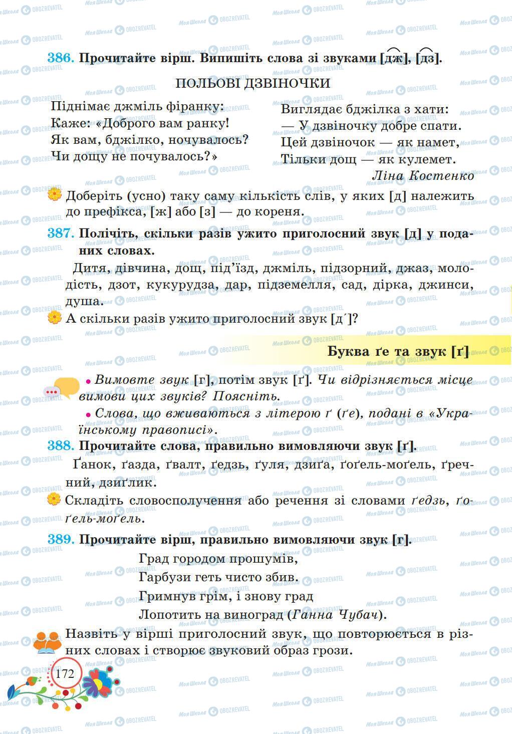 Підручники Українська мова 5 клас сторінка 172