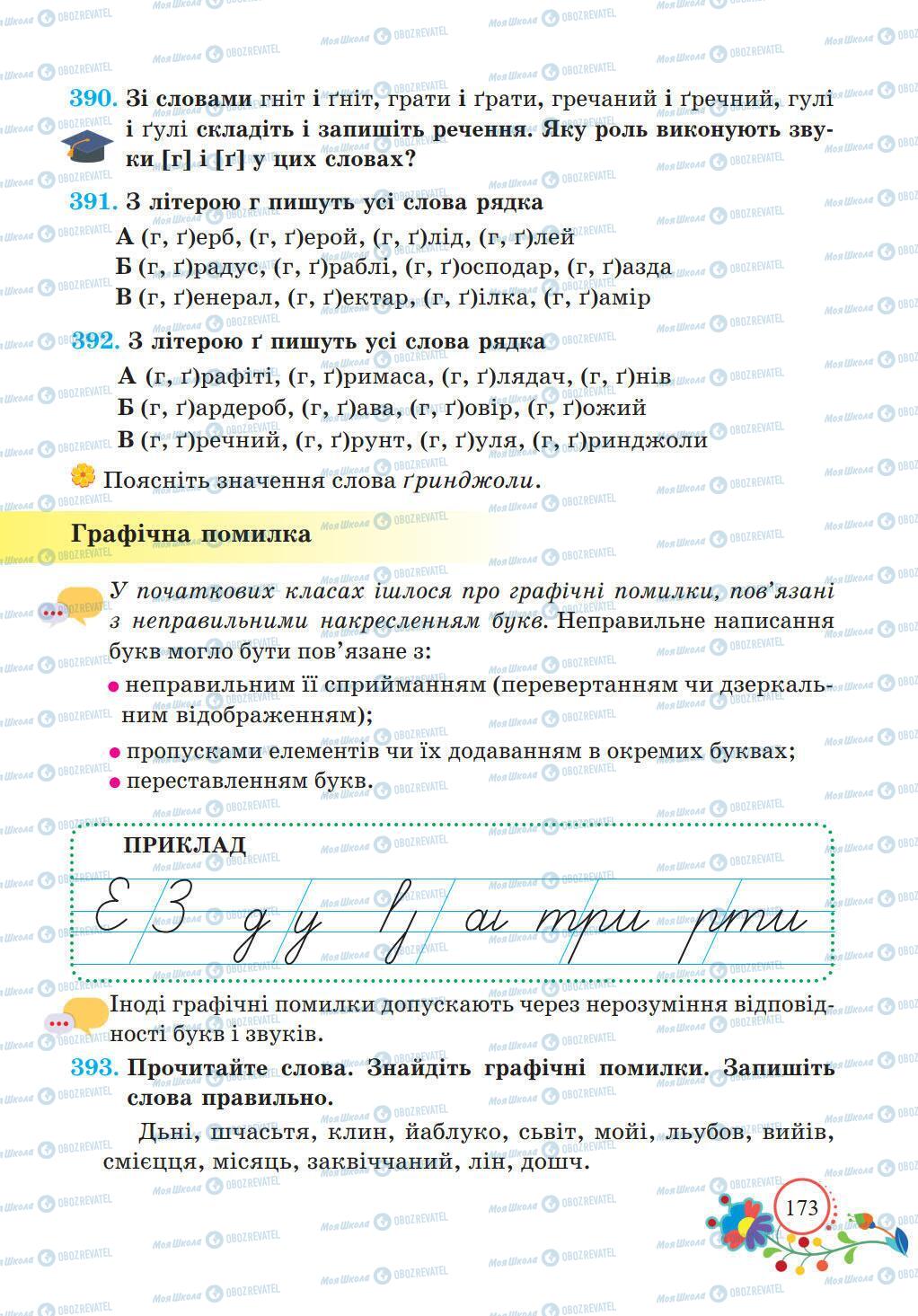 Підручники Українська мова 5 клас сторінка 173